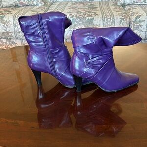 Purple high heel boots